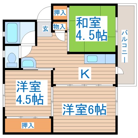 鶴ケ谷中央 徒歩7分 4階の物件間取画像